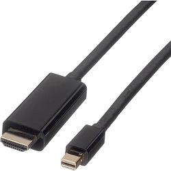 Foto van Roline mini-displayport / hdmi adapterkabel mini displayport stekker, hdmi-a stekker 3.00 m zwart 11.04.5797 afgeschermd displayport-kabel