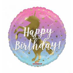 Foto van Witbaard folieballon happy birthday 46 cm roze