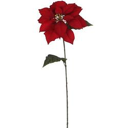 Foto van Mica decorations kunstpoinsettia 71 cm rood/groen