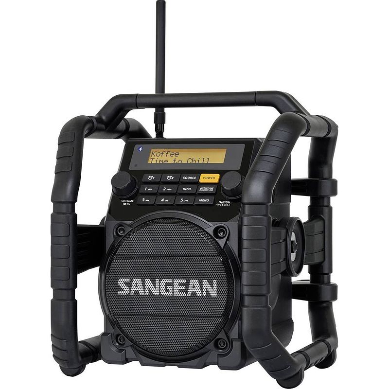 Foto van Sangean u-5 dbt bouwradio dab+, vhf (fm) aux, bluetooth waterdicht, stofdicht, stofvast zwart