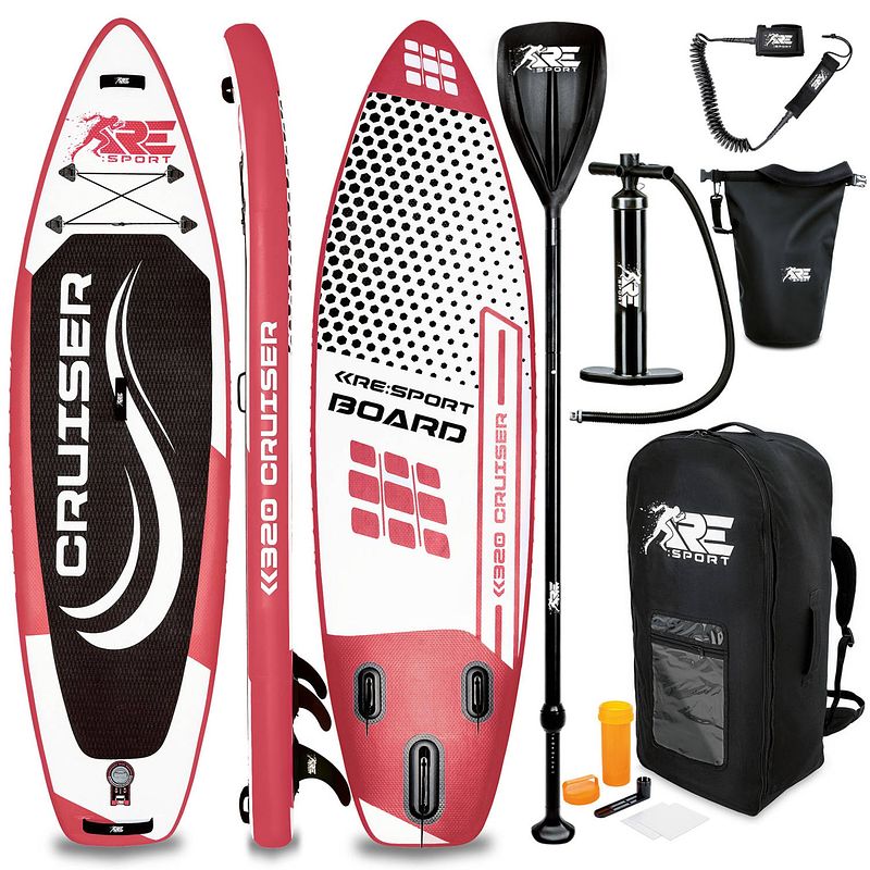Foto van Re: sport-sup board 320 cm rood-supboard- opblaasbaar- stand up paddle set- surfboard --paddling premium