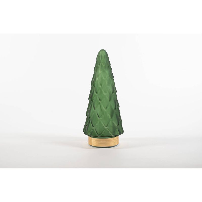 Foto van Anna'ss collection - tree glass 10,5x24,5cm matt green with golden base 10le