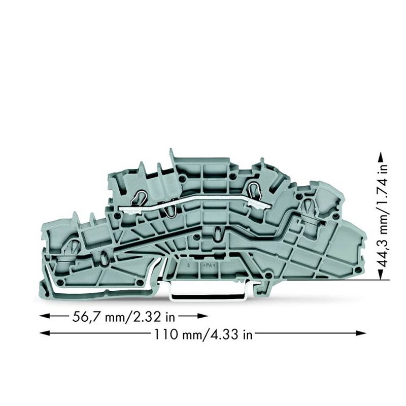 Foto van Wago 2003-6650 installatie-etageklem 5.20 mm spanveer toewijzing: l grijs 50 stuk(s)