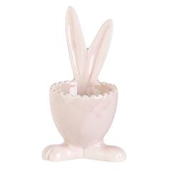 Foto van Eierdopje bunny van aardewerk roze 7 cm - eierdopjes