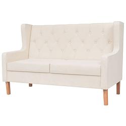 Foto van The living store bankenset - - fauteuil en 2-zitsbank - crèmewit - houten frame - polyester 100%