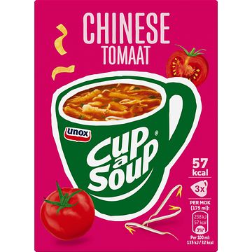 Foto van 2 zakken soep a 570 ml, pakken cupasoup a 3 stuks of single verpakkingen noodles of pasta | unox cupasoup chinese tomaat 3 x 175ml aanbieding bij jumbo