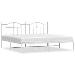 Foto van Vidaxl bedframe met hoofdbord metaal wit 193x203 cm