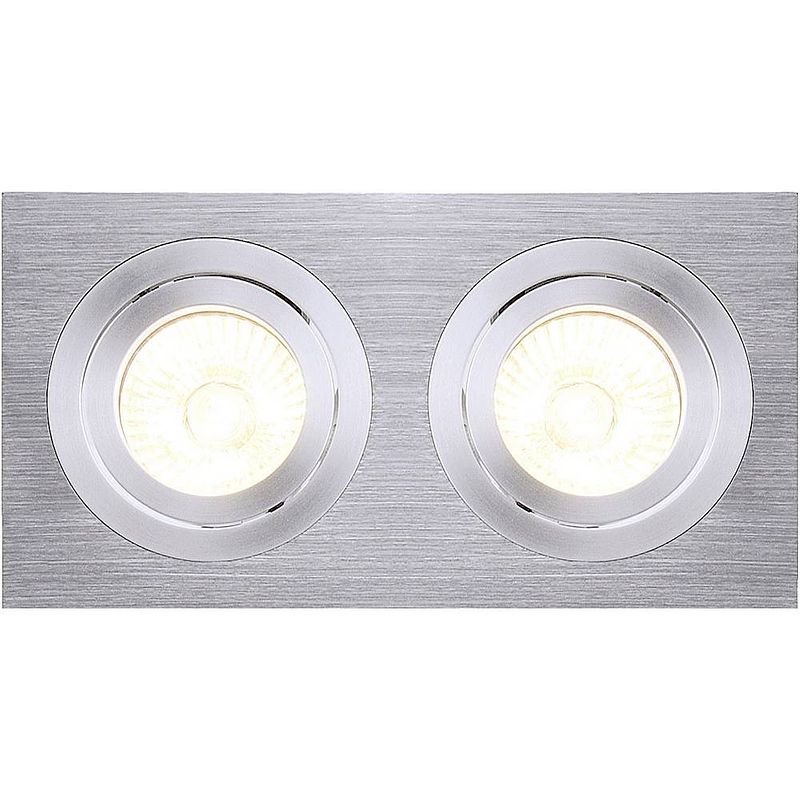 Foto van Slv 111362 new tria ii inbouwring halogeen gu10 100 w aluminium (geborsteld)