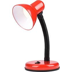 Foto van Led bureaulamp - velvin brin - e27 fitting - aan/uit schakelaar - flexibele arm - rood