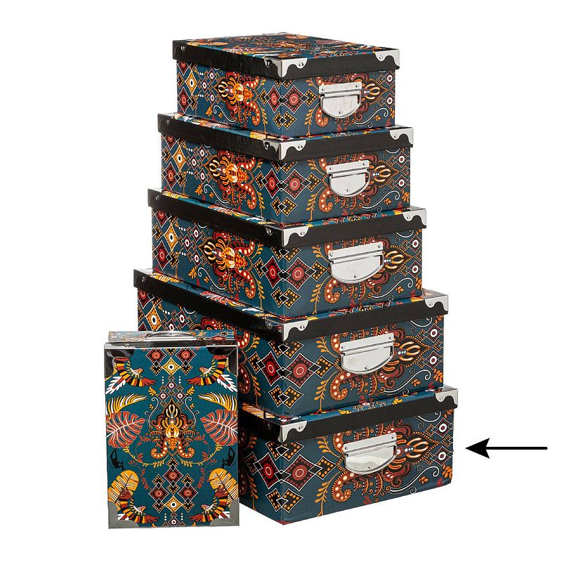 Foto van 5five opbergdoos/box - amazone print - l48 x b33.5 x h16 cm - stevig karton - amazonbox - opbergbox