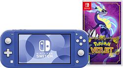 Foto van Nintendo switch lite blauw + pokémon violet