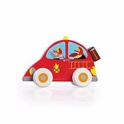 Foto van Houten speelgoed rode brandweerauto 10 cm - speelgoed auto's