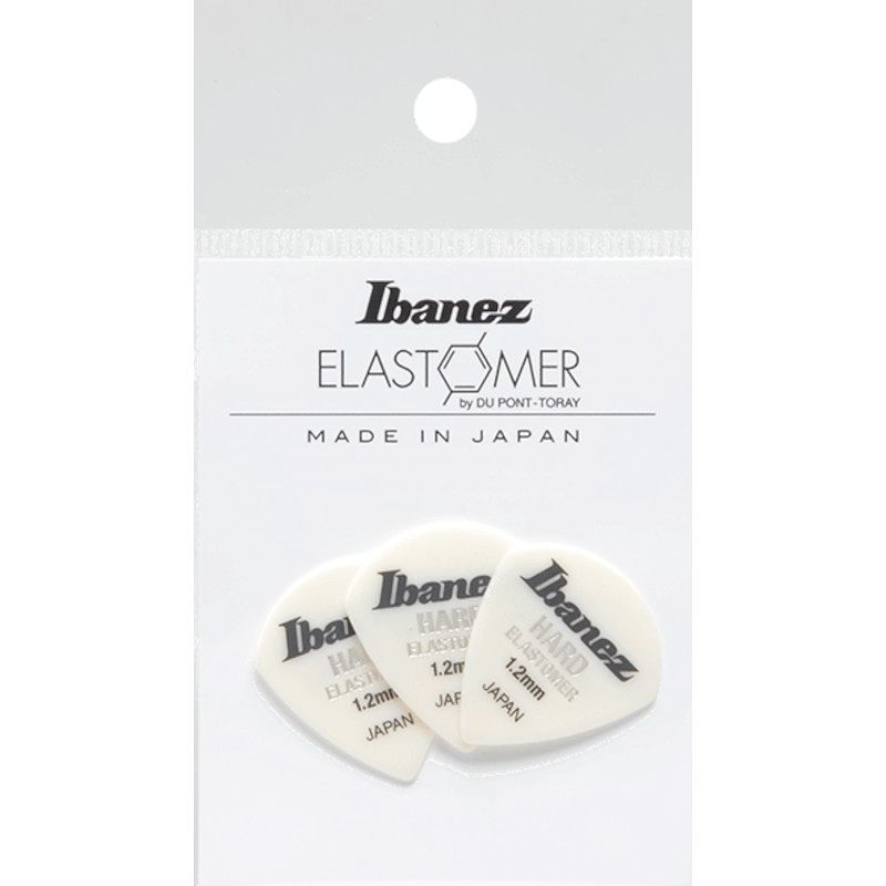 Foto van Ibanez bel18hd12 elastomer plectrums 3-pack hard 1.2 mm - wit jazz