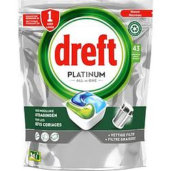 Foto van Dreft platinum all in one vaatwascapsules, original, 43 capsules bij jumbo