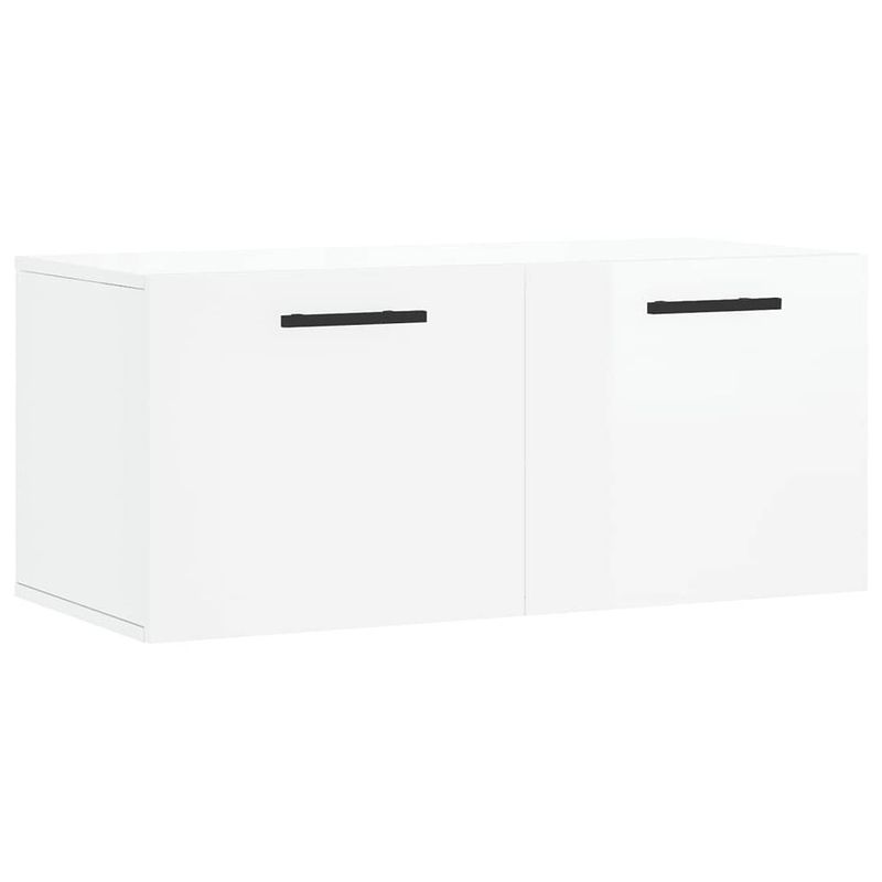 Foto van The living store wandkast - wandgemonteerd - 80 x 36.5 x 35 cm - hoogglans wit