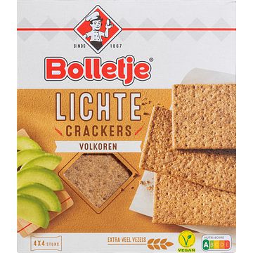 Foto van Bolletje lichte crackers volkoren 4 x 4 stuks 190g bij jumbo