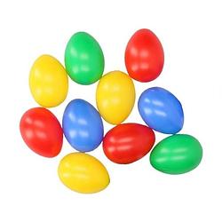 Foto van 10x stuks gekleurde plastic eieren 6 cm - feestdecoratievoorwerp
