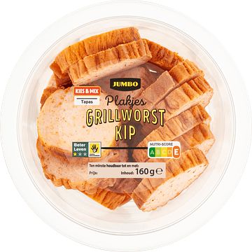 Foto van Jumbo plakjes grillworst kip 160g aanbieding bij jumbo | 3 voor 6.00