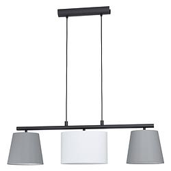 Foto van Eglo almeida 1 hanglamp - e14 - 86 cm - zwart/grijs/wit