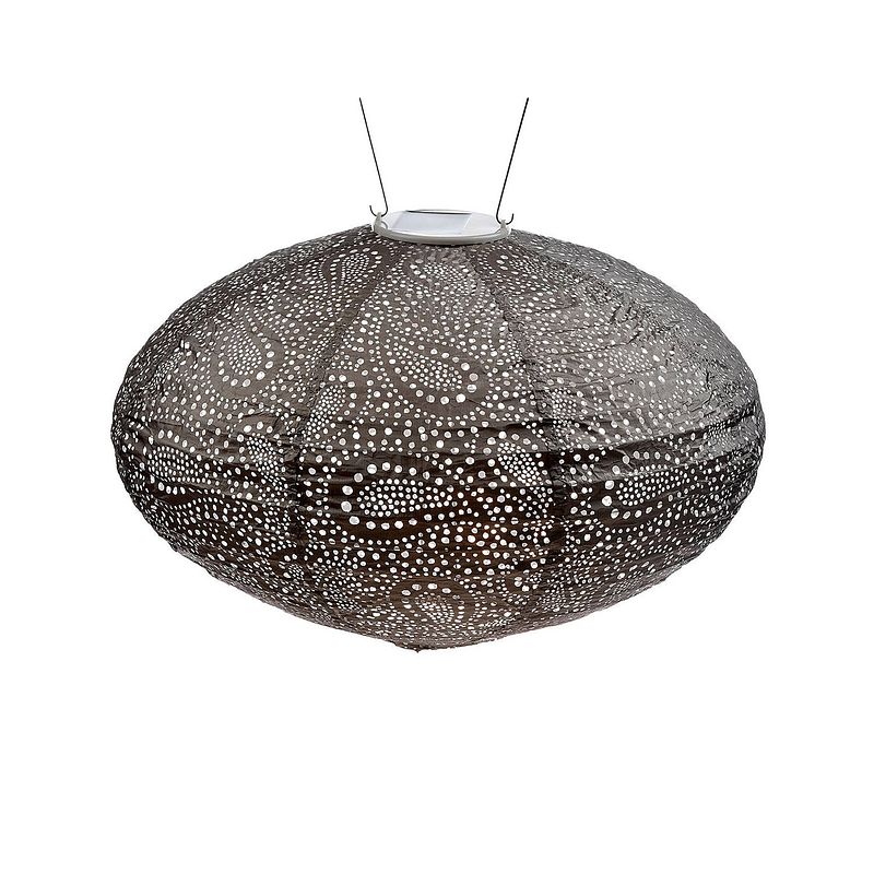 Foto van Lumiz solar lampion paisley oval - 40 cm - taupe