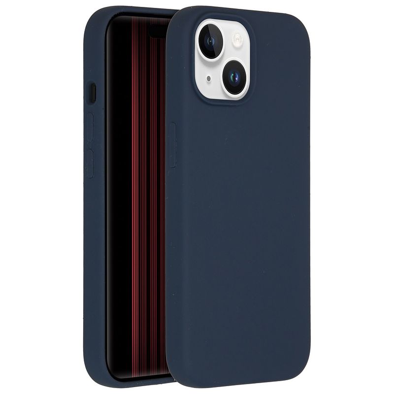 Foto van Accezz liquid silicone backcover iphone 15 telefoonhoesje blauw