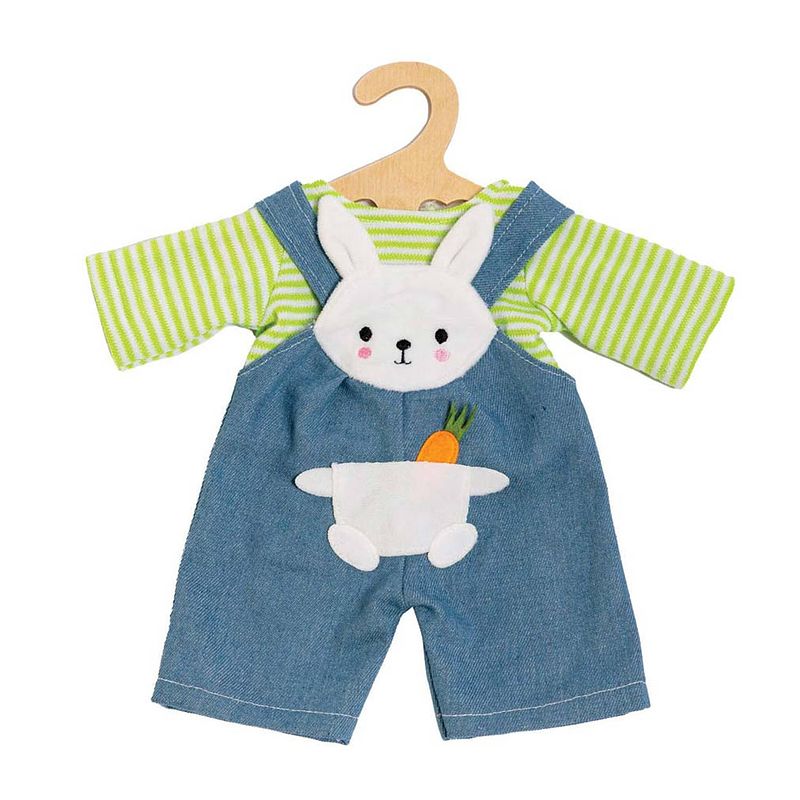 Foto van Heless poppen tuinbroek met gestreept shirt bunny lou, 35-45 cm