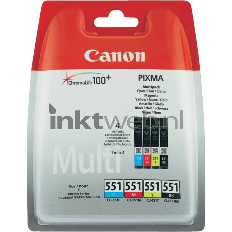 Foto van Canon cli-551 zwart en kleur cartridge