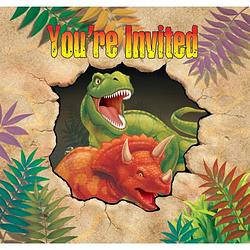 Foto van Dinosaurus uitnodigingen 8 stuks - uitnodigingen