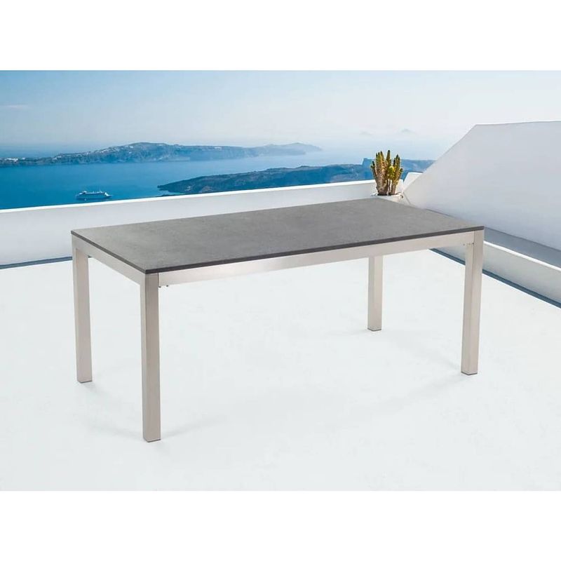 Foto van Beliani tuintafel - rvs - graniet - 180cm - grosseto