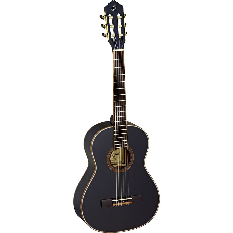 Foto van Ortega family series r221bk-3/4 klassieke gitaar zwart met tas