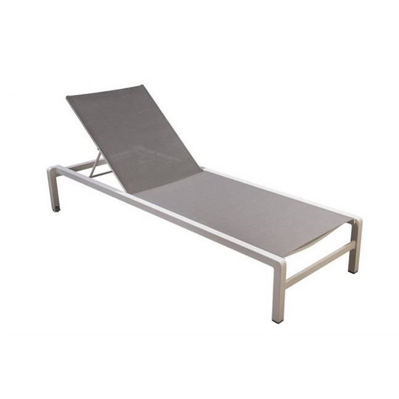 Foto van Yoi - hokan stackable lounger alu white/light grey textilene