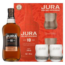 Foto van Isle of jura 10 years + 2 glazen 70cl whisky
