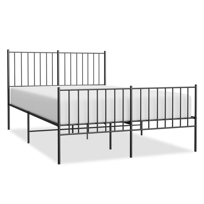 Foto van The living store bedframe modern - metaal - 196 x 125 x 90.5 cm - zwart