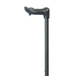 Foto van Classic canes verstelbare wandelstok - zwart - linkshandig - ergonomisch handvat - roestvrijstaal - lengte 82 - 105 cm