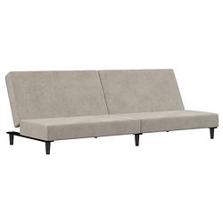 Foto van The living store slaapbank fluweel lichtgrijs - 200 x 84.5 x 69 cm - multifunctionele bedbank