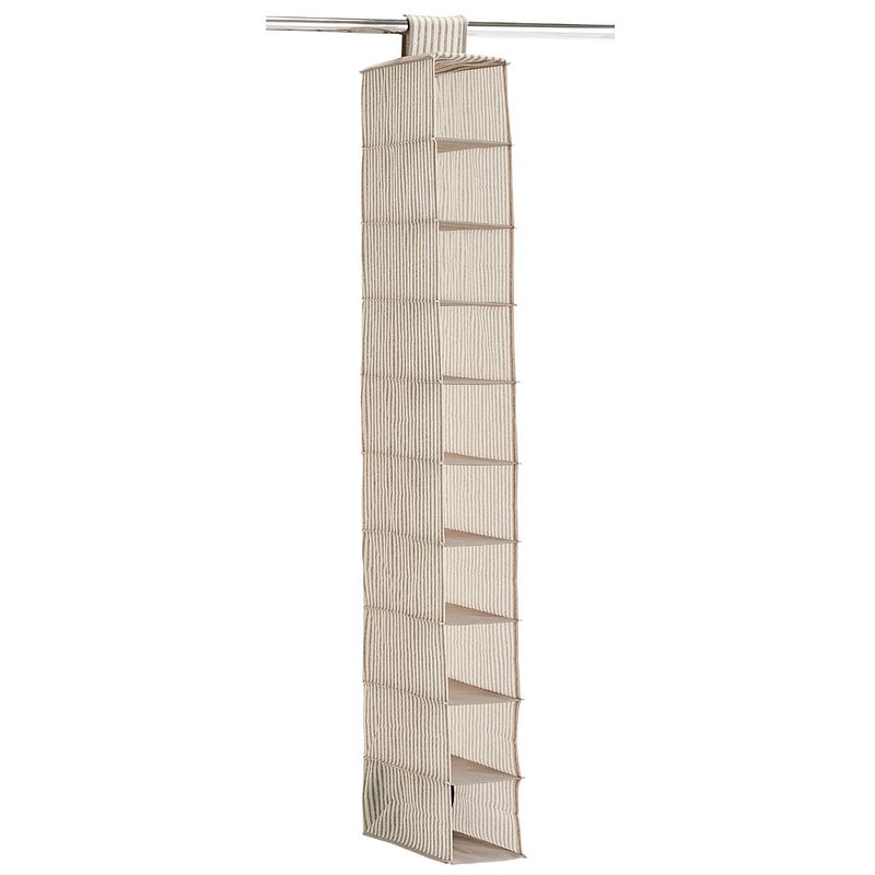 Foto van Zeller kast organiser - hangend - 10 vakken - 15 x 30 x 129 cm - beige - opbergmanden