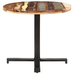 Foto van The living store houten bistrotafel - massief gerecycled hout - gemengde kleurafwerking - 80x75 cm