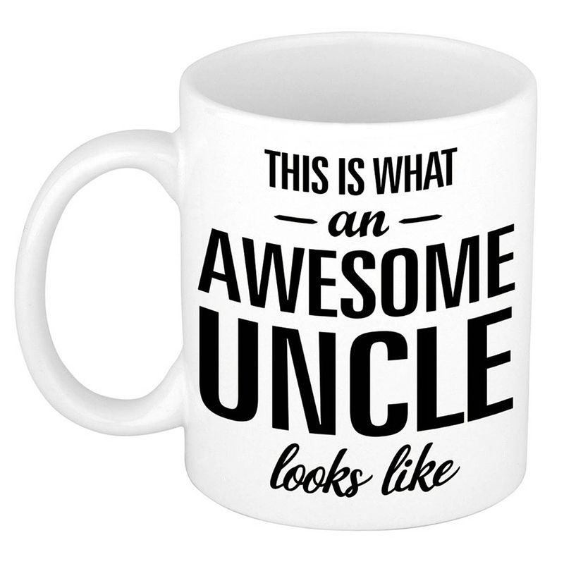 Foto van Awesome uncle / oom cadeau mok / beker 300 ml - feest mokken