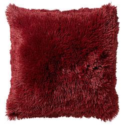 Foto van Dutch decor fluffy - kussenhoes unikleur merlot 45x45 cm - rood - rood