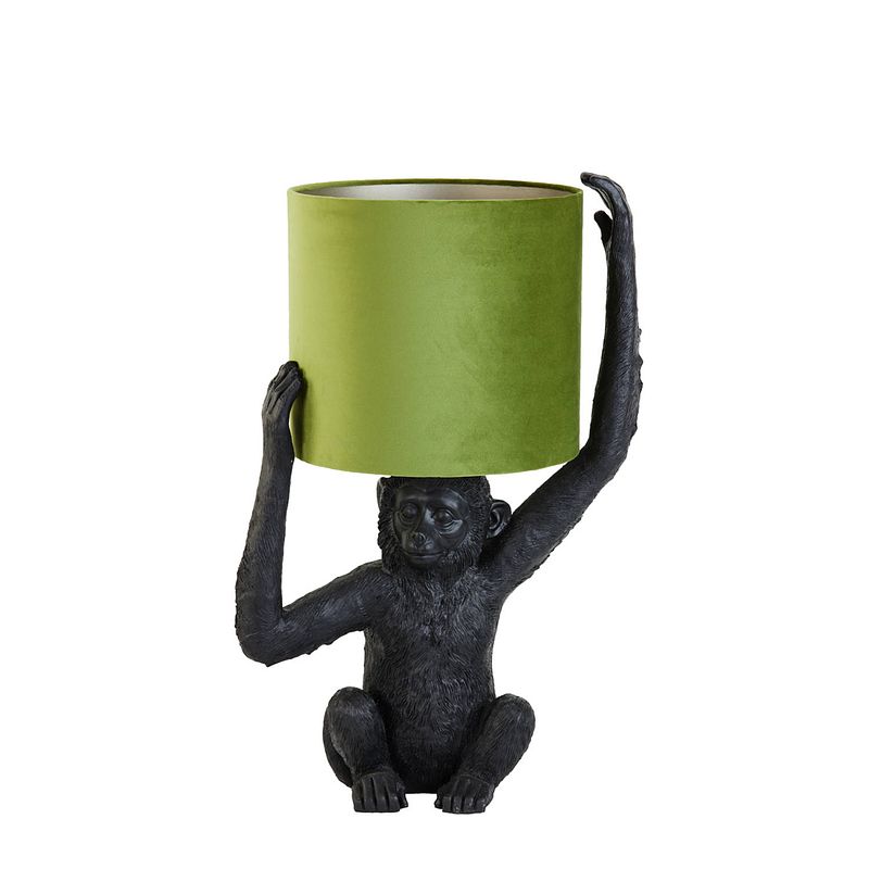 Foto van Light & living - tafellamp monkey - 46x32x68cm - groen