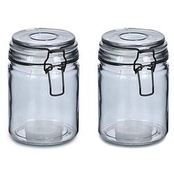 Foto van Zeller voorraadpotten/bewaarpotten - 2x - 250 ml - glas - met beugelsluiting - d8 x h10 cm - voorraadpot