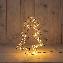 Foto van Anna'ss collection - metal 36 cmx7 cm 3d tree black with 300led classic warm