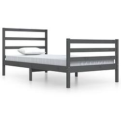 Foto van Vidaxl bedframe massief grenenhout grijs 100x200 cm