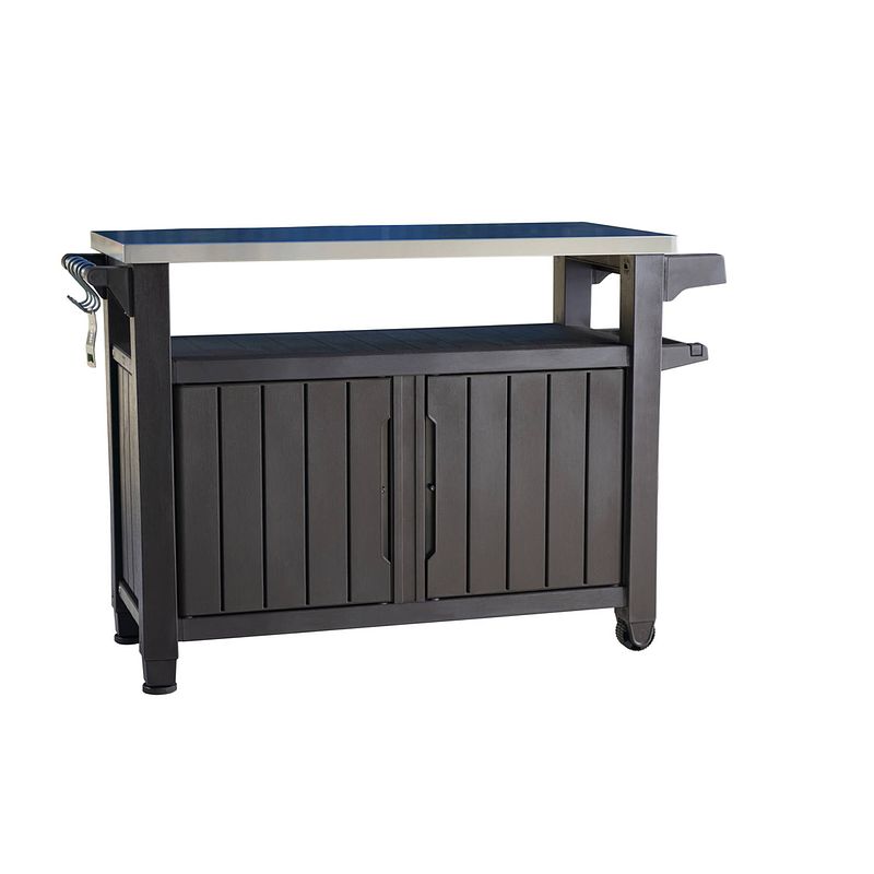 Foto van Keter unity xl bbq tafel - 134x52x90cm - 207l - grafiet