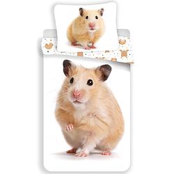 Foto van Animal pictures dekbedovertrek hamster - eenpersoons - 140 x 200 cm - wit