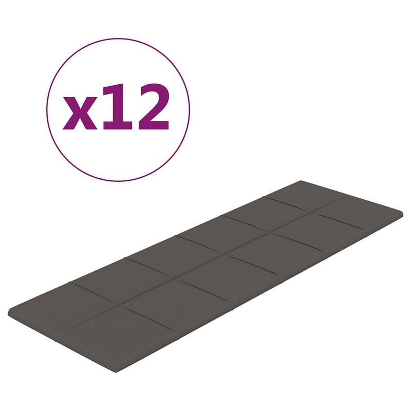 Foto van Vidaxl wandpanelen 12 st 3,24 m² 90x30 cm fluweel donkergrijs