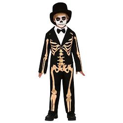 Foto van Halloween - halloween skelet broek met colbert voor kinderen 7-9 jaar (122-134) - carnavalskostuums