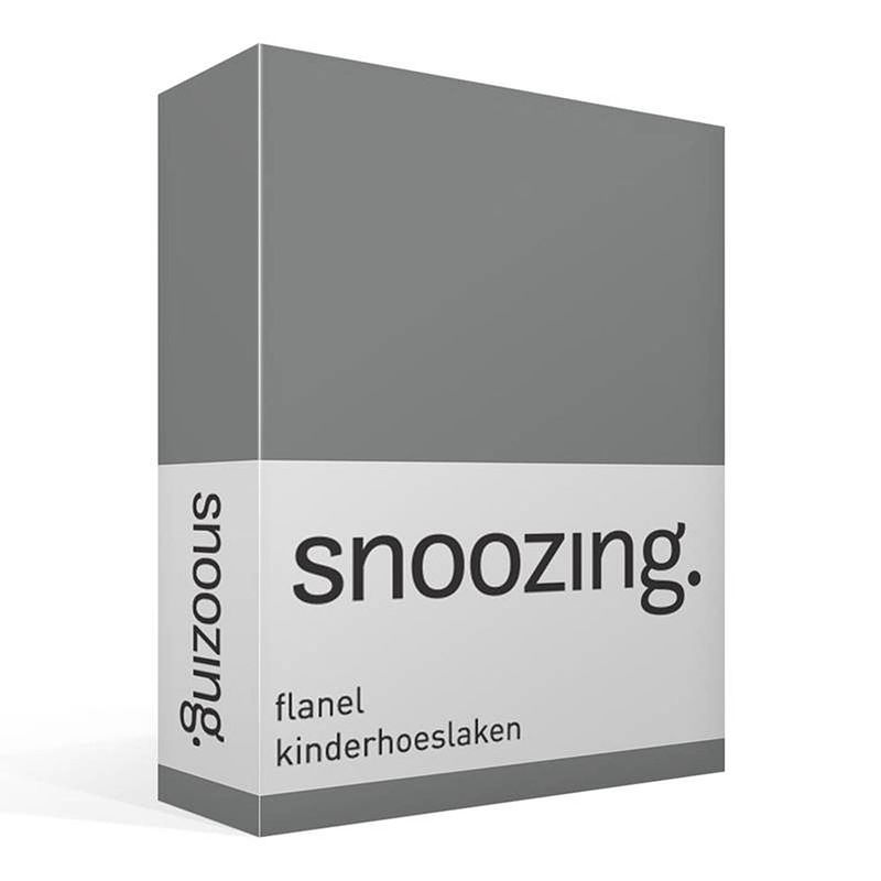 Foto van Snoozing - flanel - kinderhoeslaken - junior - 70x140/150 cm - antraciet