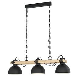 Foto van Eglo lubenham hanglamp - e27 - 90 cm - zwart/bruin