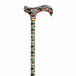 Foto van Classic canes verstelbare wandelstok - egels - aluminium - derby handvat - lengte 73 - 95 cm - extra korte stand 61 cm